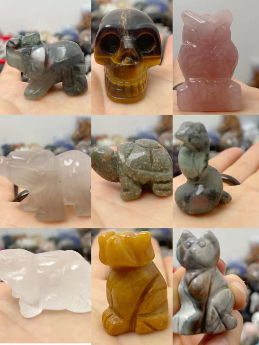 10pcs crystal Figurines Hand Carved carving Healing Crystals Home Decor Gifts 1.5 inches