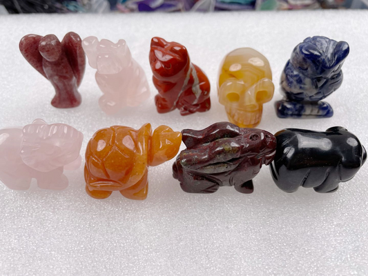 10pcs crystal Figurines Hand Carved carving Healing Crystals Home Decor Gifts 1.5 inches